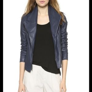 Vince Scuba Leather Jacket Mallard Sz Small/P
